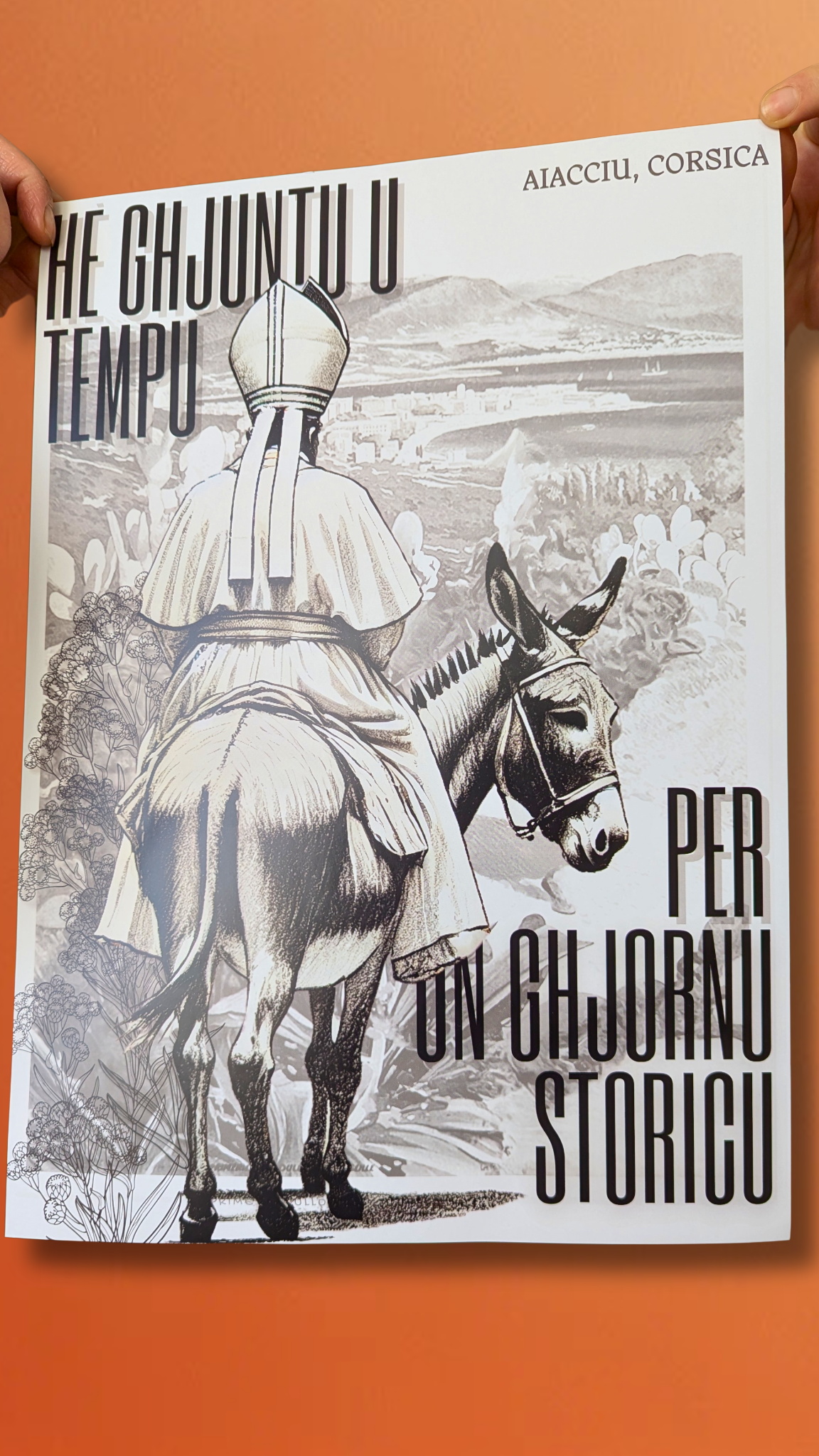 Affiche / Poster souvenir - "Le Pape arrive à Ajaccio"